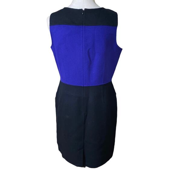 Talbots wool sleeveless colorblock dress with back invisible zipper size 12 - Picture 3 of 5